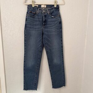 Universal Thread Womens Mid Rise 80s Slim Jeans Medium Wash Raw Hem Size 6R